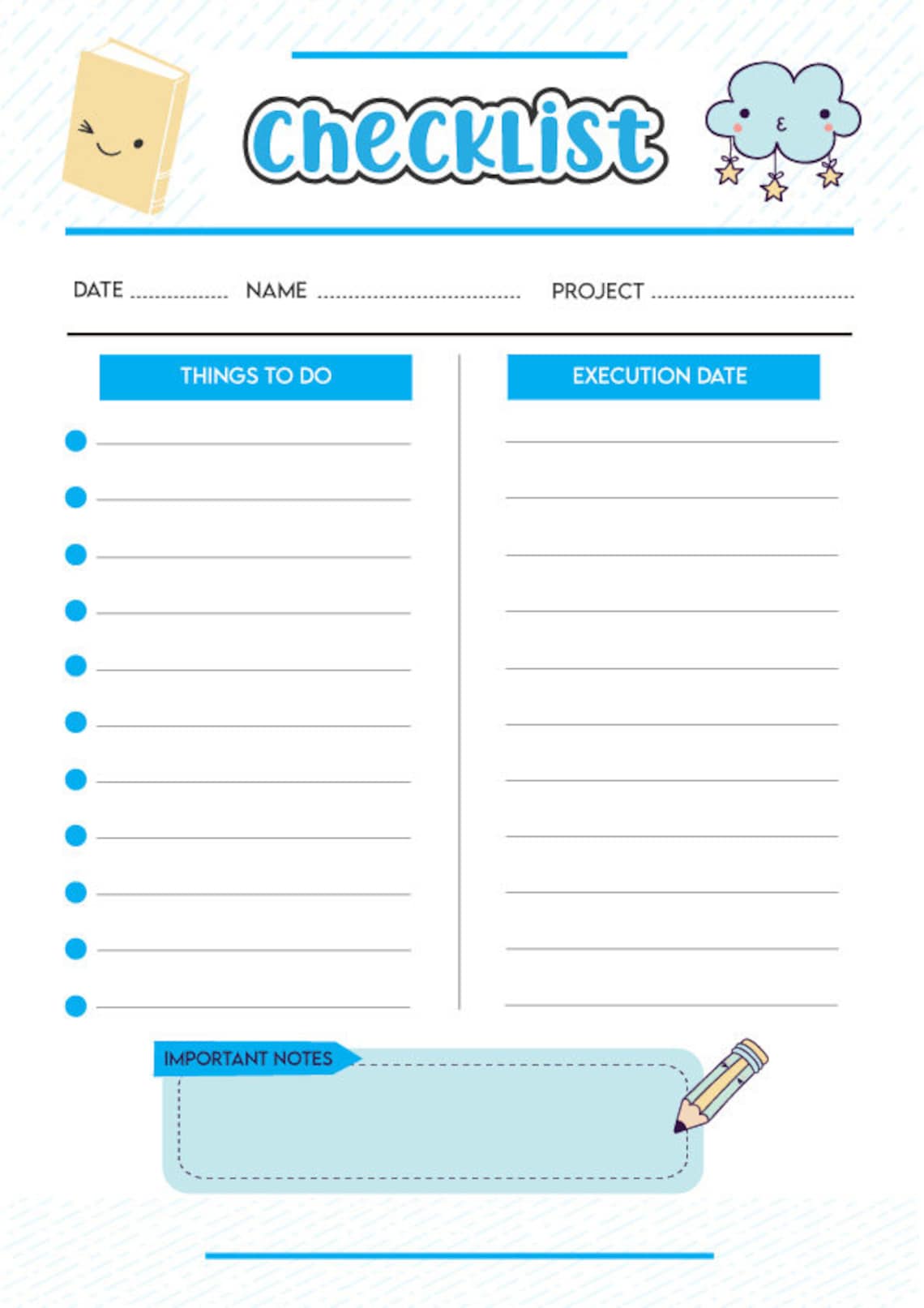 Editable Checklist Palnner, Printable - Etsy