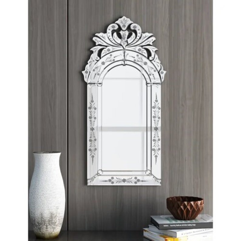 Mirror Bathroom Venetian Silver Squared Wall Mount Vanity - Etsy