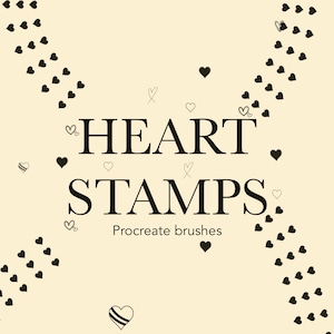 Procreate HEART STAMP brush pack | DOODLE love stamps, instant download, stamp brush set for procreate iPad