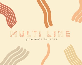 Multi Line Procreate Brush | Digital Download | Monoline brushset