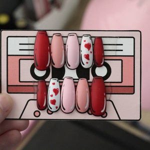 Comic Pop Art Valentines Press on Nails