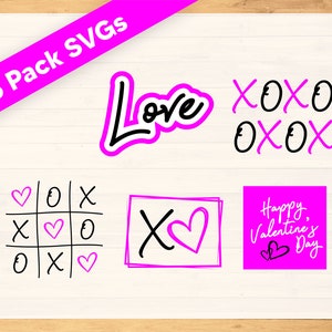Valentine&#39;s Day SVG Design Pack - Pink XOXO