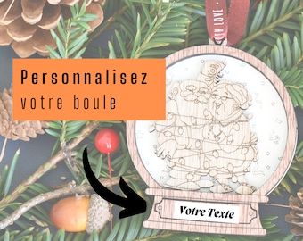 Boule de Noël personnalisée, cadeau artisanal, boule de Noël famille, grands-parents