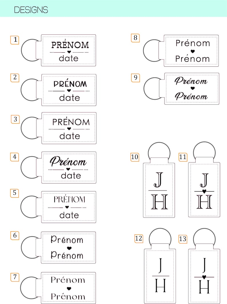 Porte-clés personnalisables en cuir PU, pour fêter une naissance, un amour, une amitié ou encore un anniversaire. image 2