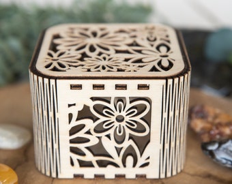 Photophore en bois personaliseerbaar, boîte à bijoux, boîte pour assortiment, decoratie, idee cadeau