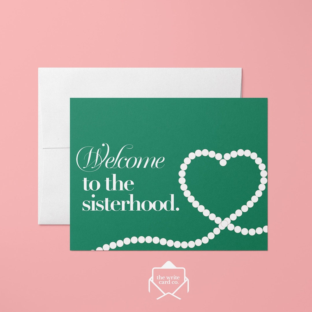 Alpha Kappa Alpha Welcome Card: Pink and Green Sorority Gift - Etsy