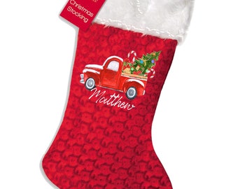 PERSONALISIERT: Ihr Name Weihnachten Auto LKW-Fahrzeug Druck Weihnachten Weihnachtsstrumpf Socke, Weihnachtsmann, Geschenke