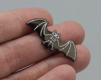 Skeleton Bat Glow in the Dark Enamel Pin | Cute Animal Anatomy Gift | Witchy Accessory for Goths and Emo