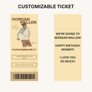 Billet imprimable MORGAN WALLEN, tournée I'm The Problem 2025, souvenir imprimable, souvenirs imprimables, billet de concert de musique imprimable