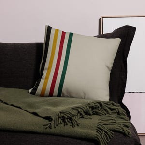 Striped Pillow Case: Vintage Trapper Blanket Design
