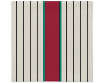 Black, Green and Red Striped Premium Pillow Case