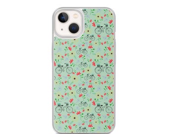 Spring Bike And Floral Pattern iPhone Case