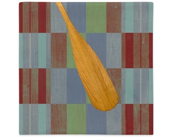 Madras Plaid Paddle Pillow Cover