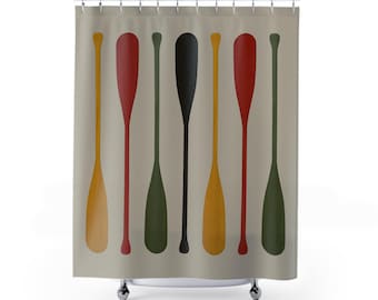 Canoe Paddle Stripe Shower Curtain