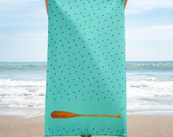 Vintage Canoe Paddle Beach/Boating/Canoeing Towel