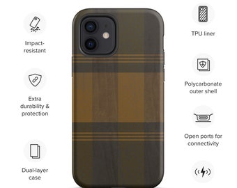 Rustic Plaid Tough iPhone case