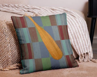 Madras Plaid Paddle Pillow Cover