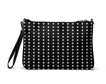 Crossbody Bag Swiss Cross White on Black
