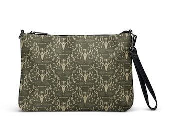 Crossbody Bag in Dark Sage Green Cabincore