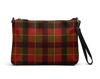 Premium Faux Leather Winter Plaid Crossbody Bag