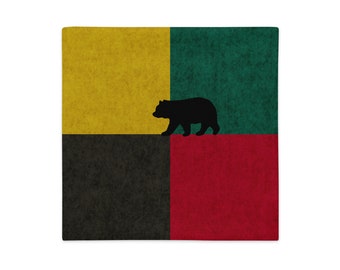 Colorblock Black Bear Premium Pillow Case