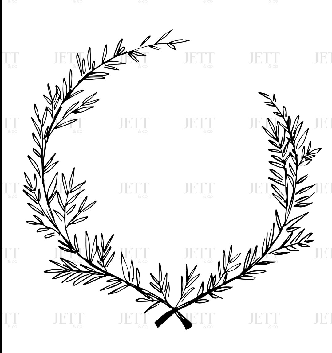 Olive Leaf Wreath PNG & SVG, Clipart, Hand Drawn Illustrated Botanical ...