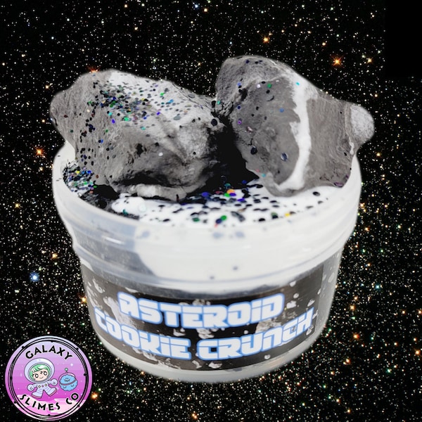 ASTEROID COOKIE CRUNCH - Crunchy Slime-hybrid slime-clay slime-cookies and cream scented slime-asmr-stress relief-outer space-fun slime