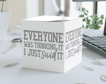 Funny Note Cube - Perfect for Office, Study, Gifts, Organization, Home Decor, Gift for Coworker, Sarcastic Teacher Nurse Student Gift