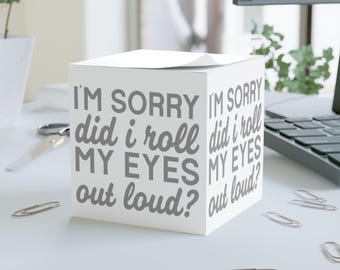 Funny Note Cube - Perfect for Office, Study, Gifts, Organization, Home Decor, Gift for Coworker, Sarcastic Teacher Nurse Student Gift