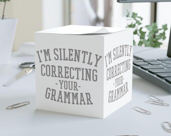 Funny Note Cube - Perfect for Office, Study, Gifts, Organization, Home Decor, Gift for Coworker, Sarcastic Teacher Nurse Student Gift