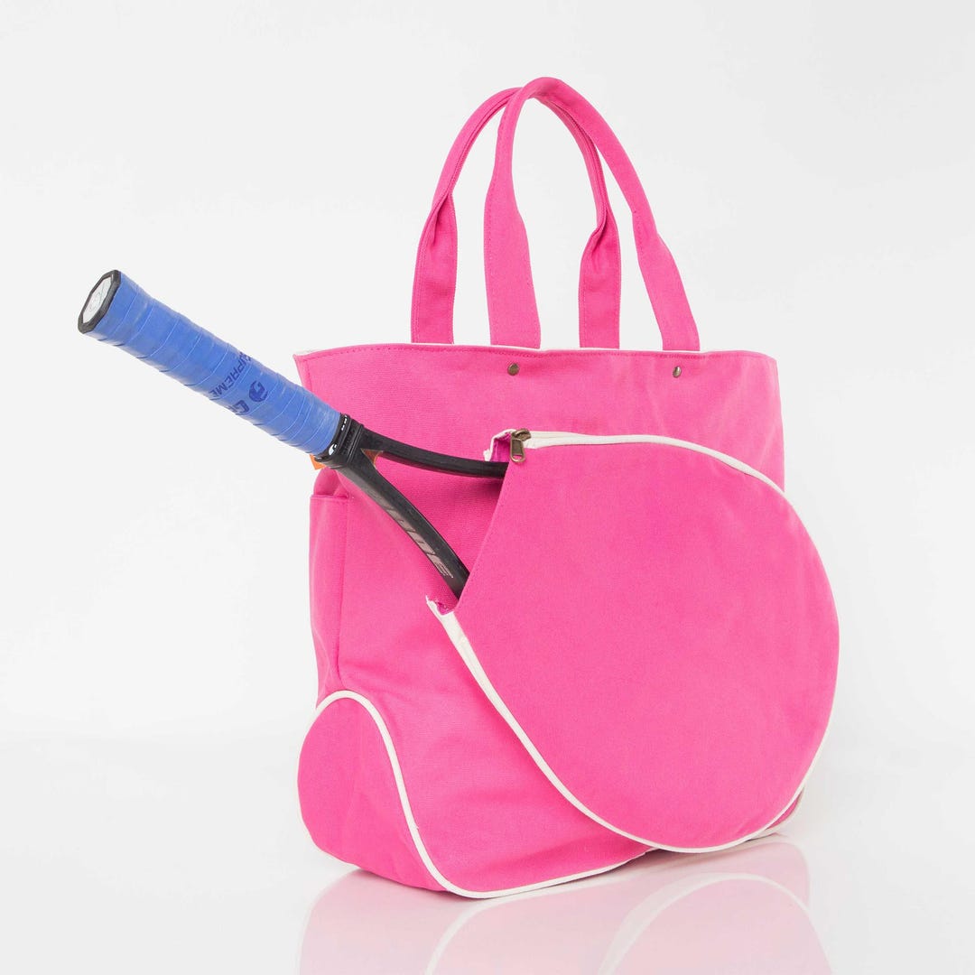 Webbed Rackets CB Station Tennis Racket Tote, Hot Pink Canvas, Webbed Handles,can Be ...
