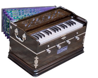 Harmonium- 4 Stops -2.45 Octaves -7 Fold Bellow-Double Reeds-32 Keys-Tuning  440 Hz-With Bag- Suitable for Bhajan, Kirtan, Yoga, Chant