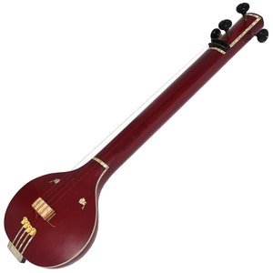 Handmade Flat Tanpura: 4-String Tun Wood Tambora with Gig Bag