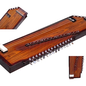 Surmandal+Tanpura Combo–Swarmandal  15 String & Tanpura/Tambura  4 String Together , With Extra String and Padded Carry Bag and Mizrab