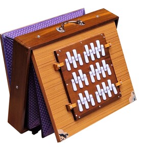 Teak Wood Shruti Box:3 Octaves, 36 Keys, 440 Hz, with Padded Bag