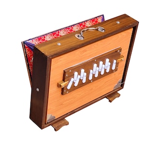 Teak Wood Shruti Box: 13 Notes, Big Size, Tuned to 440Hz, with Gig Bag
