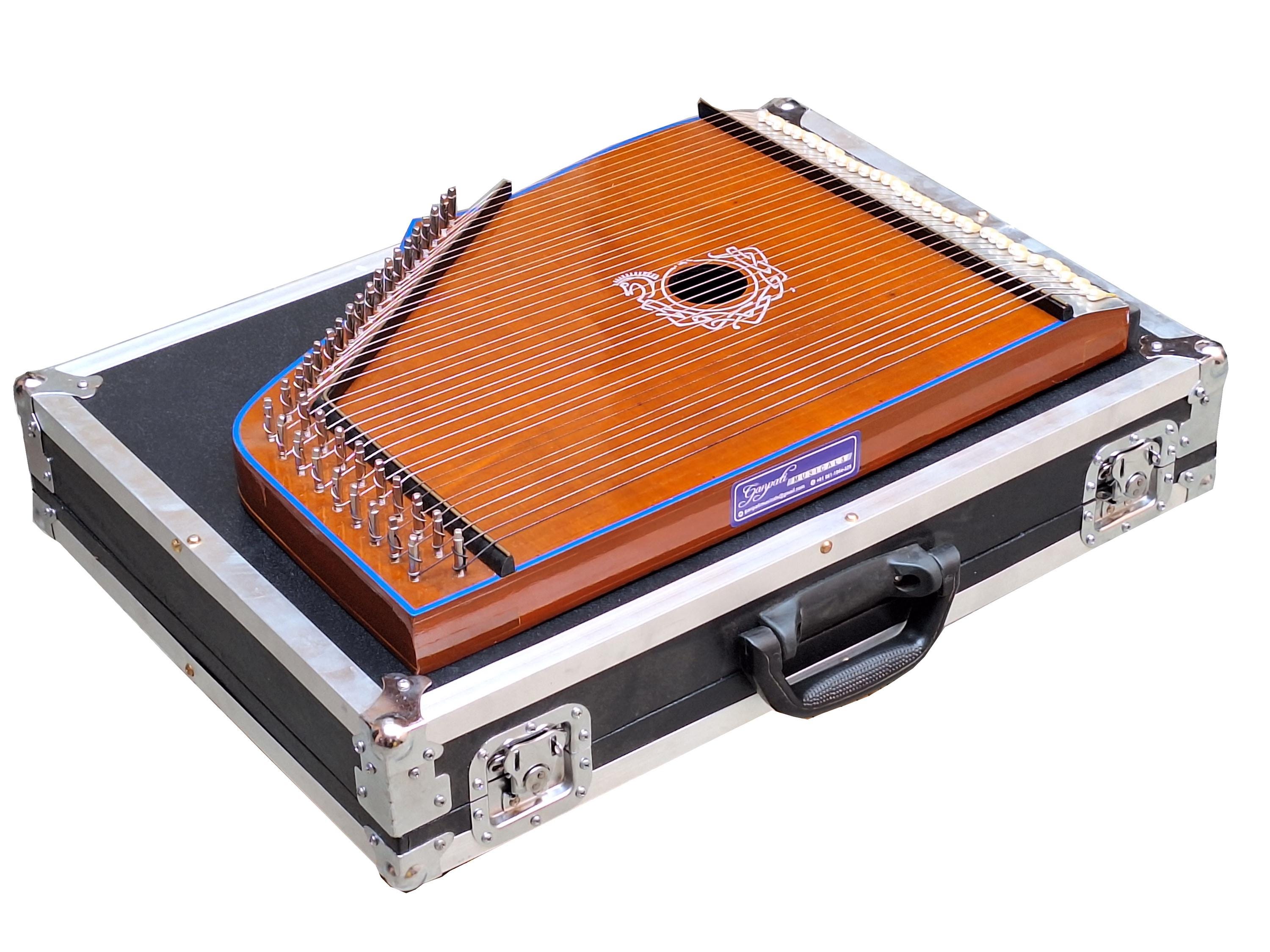 Swarmandal 36 Strings, Full Size, Surmandal,  With Tuning Key and Carry Case , Extra Strings