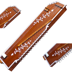 Surmandal+Tanpura, Swarmandal 15 String & Tanpura/Tambura 4 String , Wunderschöne Designer Arbeit, Mit Extra String und GIG Bag