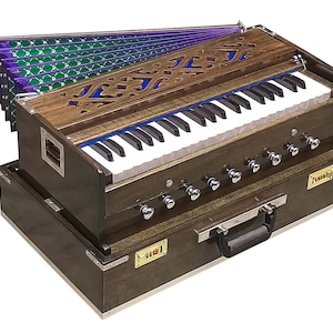 Portable Harmonium: 3.5 Octave, 9 Stops, Tuned to 440 Hz, Professional , 42 keys
