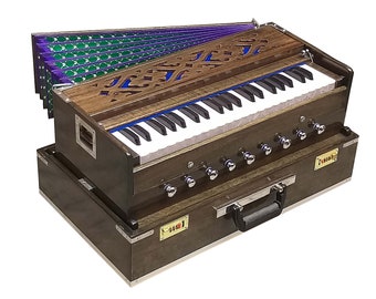 Folding Harmonium 3.5 Octave | 42 Keys | 9 Stops | Double Reed | 440Hz