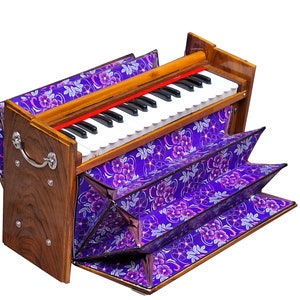 Harmonium Dulcetina 2.45 Octave 32 keys Double Reeds Teak Wood Tuned to 440 Hz For Bhajan Kirtan Yoga Mantra