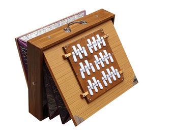 Shruti Box Teak Wood Size (17" X 14" X 3") Tuned to 440 Hz 3 Octaves 39 keys  Swar Peti For Bhajan Kirtan Yoga Chant With Padded Carry Bag