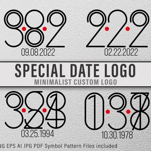 Dates Logo Design, Custom Logo Design, Minimalist Logo, Tattoo Logo Design