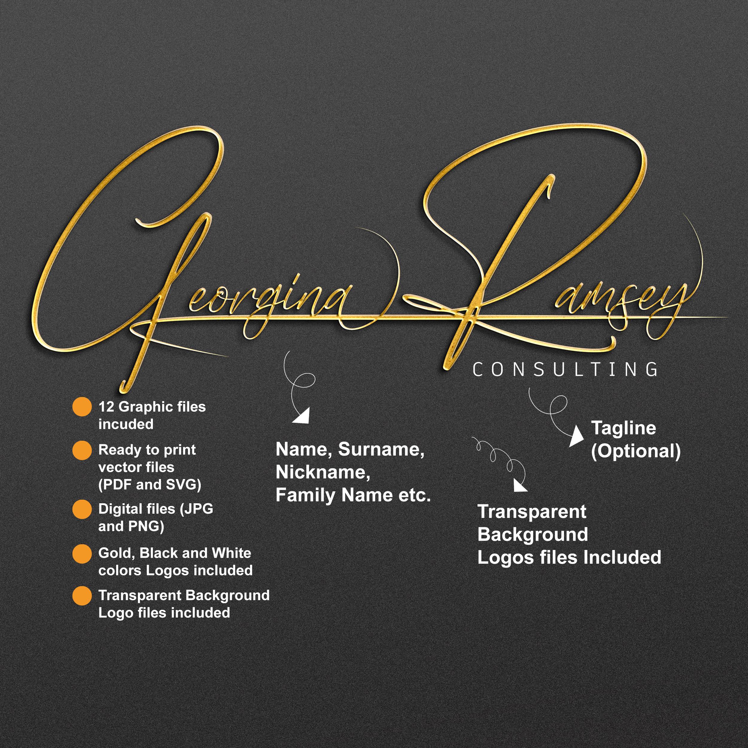 Custom Name Logo Signature Design, Name Logo SVG, Personalized Name ...