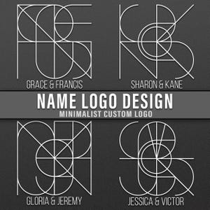 Custom Name Logo Design, Personalised Minimalistic Tattoo, Couples Monogram, Couples Logo