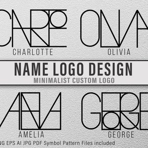 Custom Name Logo Design, Minimalist Logo, Name Logo SVG, Personalized Name Logo, Tattoo Logo Design