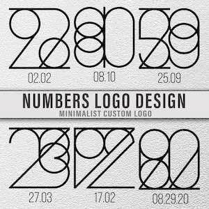 Custom Numer Logo Design, Minimalist Logo, Number Logo SVG, Personalized Number Logo, Tattoo Logo Design