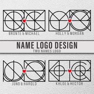 Custom Name Logo Design, Personalised Minimalistic Tattoo, Couples Monogram, Couples Logo