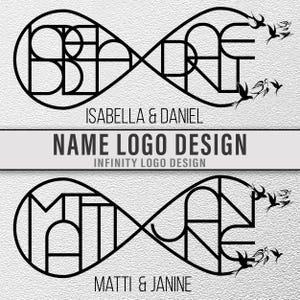 Création de logo nom personnalisé, deux noms logo infini, logo minimaliste, nom logo SVG, nom personnalisé logo, conception de logo de tatouage