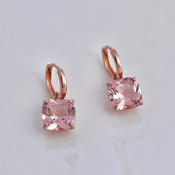 Pink Rose Earrings - Etsy